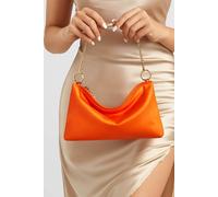 Ajvani Evening Satin Bridal Wedding Prom Party Clutch Shoulder Bag In Orange Orange