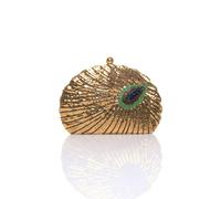 Ajvani Evening Sequin Peacock Prom Party Clutch Bag In Gold Gold