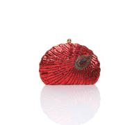 Ajvani Evening Sequin Peacock Prom Party Clutch Bag In Red Red