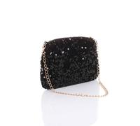 Ajvani Evening Sequin Shoulder Clutch Prom Party Bag In Black Black