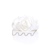 Ajvani Evening Shoulder Satin Wedding Prom Party Clutch Bag In Ivory Ivory