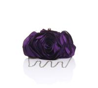 Ajvani Evening Shoulder Satin Wedding Prom Party Clutch Bag In Purple Purple