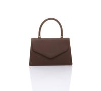 Ajvani Evening Smart Casual Top Handle Envelope Bag In Dark Brown Dark Brown