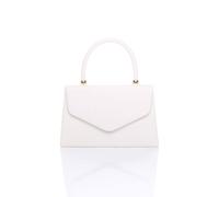 Ajvani Evening Smart Casual Top Handle Envelope Bag In White White