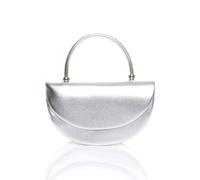 Ajvani Evening Top Grab Handle Prom Party Clutch Bag In Silver Silver