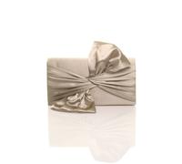 Ajvani Evening Wedding Bridal Satin Prom Party Clutch Shoulder Bag In Bronze Bronze
