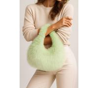 Ajvani Faux Fur Furry Fluffy Shoulder Scoop Grab Bag In Light Green Light Green