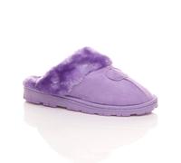 Ajvani Faux Fur Lined Slip On Memory Foam Mules Slippers In Lilac Lilac 3