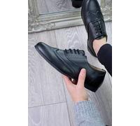 Ajvani Flat Brogues Lace Up Shoes In Black Black