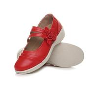 AJVANI Flat Grip Sole Padded Mary Jane Hook&Loop Comfort Shoes Size 4 37 Red