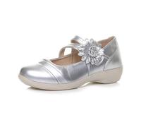 AJVANI Flat Grip Sole Padded Mary Jane Hook&Loop Comfort Shoes Size 4 37 Silver