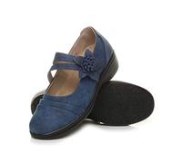 AJVANI Flat Grip Sole Padded Mary Jane Hook&Loop Comfort Shoes Size 5 38 Navy
