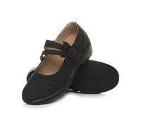 AJVANI Flat Grip Sole Padded Mary Jane Hook&Loop Comfort Shoes Size 7 40 Black