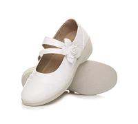 AJVANI Flat Grip Sole Padded Mary Jane Hook&Loop Comfort Shoes Size 7 40 White