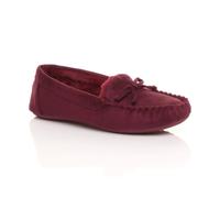 Ajvani Flat Heel Boat Shoes Moccasins Slippers In Burgundy Burgundy