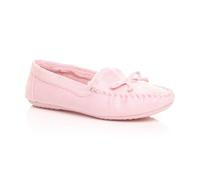 Ajvani Flat Heel Boat Shoes Moccasins Slippers In Pink Pink