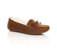 Ajvani Flat Heel Boat Shoes Moccasins Slippers In Tan Tan
