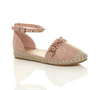 Ajvani Flat Heel Espadrilles Casual Shoes In Rose Gold Rose Gold