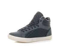 AJVANI Flat lace up Quilted Casual hi high top Ankle Trainer Boots Size 12 46 Navy Blue