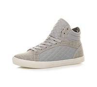 AJVANI Flat lace up Quilted Casual hi high top Ankle Trainer Boots Size 8 42 Light Grey