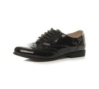 AJVANI Flat Low Heel lace up Smart Vintage Oxford Shoes Brogues Size 4 37 Black Patent