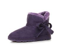 AJVANI flat pull on cosy fur lined ankle boots booties slippers size 4 37