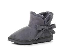 AJVANI flat pull on cosy fur lined ankle boots booties slippers size 4 37
