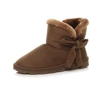 AJVANI flat pull on cosy fur lined ankle boots booties slippers size 6 39