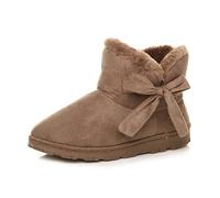 AJVANI flat pull on cosy fur lined ankle boots booties slippers size 9 42