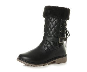 AJVANI flat thick sole quilted fur lined winter boots size 7 40