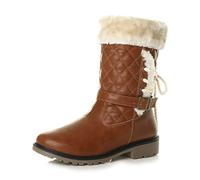 AJVANI flat thick sole quilted fur lined winter boots size 8 41