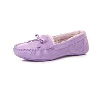 AJVANI Fur Lined Flexible Sole Boat Shoes Moccasins Slippers Size 6 39 Lilac
