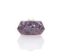 Ajvani Geometric Art Deco Evening Clutch Bag In Lilac Lilac