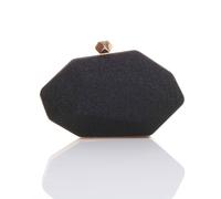 Ajvani Geometric Glitter Party Clutch Shoulder Handbag Bag In Black Black