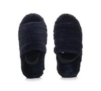 AJVANI Girls Kids Childrens Faux Fur Elastic Strap peep Toe Slippers Slides Size