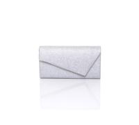 Ajvani Glitter Envelope Evening Party Wedding Clutch Bag In Silver Silver