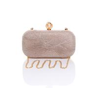 Ajvani Glitter Ruched Evening Clutch Bag In Rose Gold Rose Gold One Size
