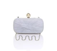 Ajvani Glitter Ruched Evening Clutch Bag In Silver Silver