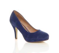 Ajvani High Heel Faux Suede Court Shoes In Cobalt Cobalt 4