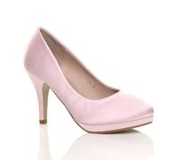 Ajvani High Heel Satin Court Shoes In Pink Pink 7