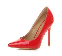 AJVANI high Heel Stiletto Smart Work Evening Pointed Court Shoes Size 5 38 Red Patent