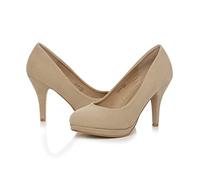 AJVANI high mid Heel smart Work Evening Party Platform Court Shoes Pumps Size 4 37