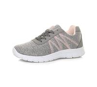AJVANI lace up Comfort Memory Foam Trainers Sneakers Plimsolls Size 6 39 Grey