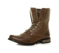 AJVANI lace up low heel flat fold over padded cuff military ankle boots size 9 43