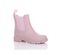Ajvani Low Heel Chelsea Ankle Boots Wellingtons Wellies In Pink Pink