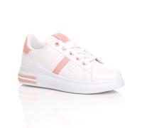 Ajvani Low Heel Lace Up Glitter Chunky Trainers In White White