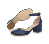 AJVANI low medium block heel ankle strap two piece d'orsay shoes sandals size 3 36