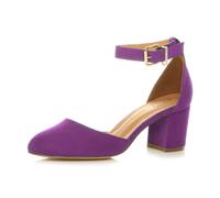 AJVANI low medium block heel ankle strap two piece d'orsay shoes sandals size 5 38