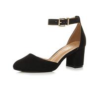 AJVANI low medium block heel ankle strap two piece d'orsay shoes sandals size 7 40