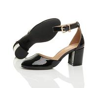 AJVANI low medium block heel ankle strap two piece d'orsay shoes sandals size 7 40